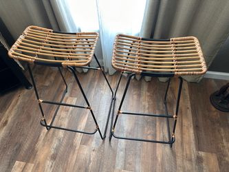 Safavieh Minerva Rattan Bar Stools - Set of 2