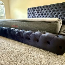 Black King Size Bed Frame + Mattress
