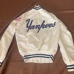 Vintage 1980’s NY Yankees Youth Satin  Bomber Jacket
