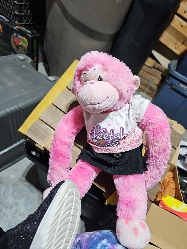 Vintage Build A Bear Pink Monkey Q