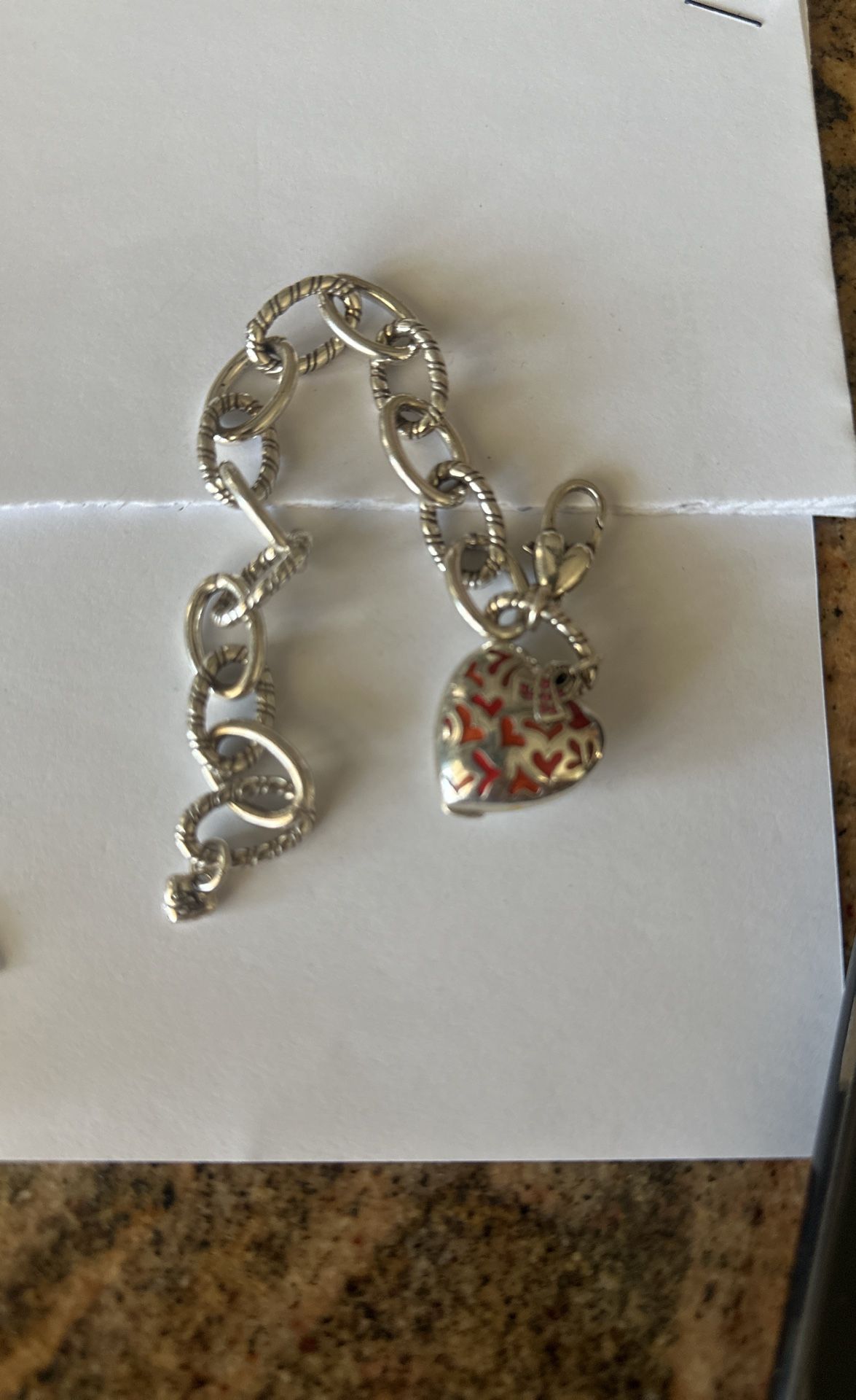 Brighton Power Of Pink Heart Locket Charm Bracelet. $25.00