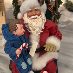 2000 Clothtique POSSIBLE DREAMS "I've Been Good" Christmas Santa Boy On Lap