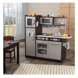 KidKraft Uptown Espresso Kitchen Set with 30 Pc Food