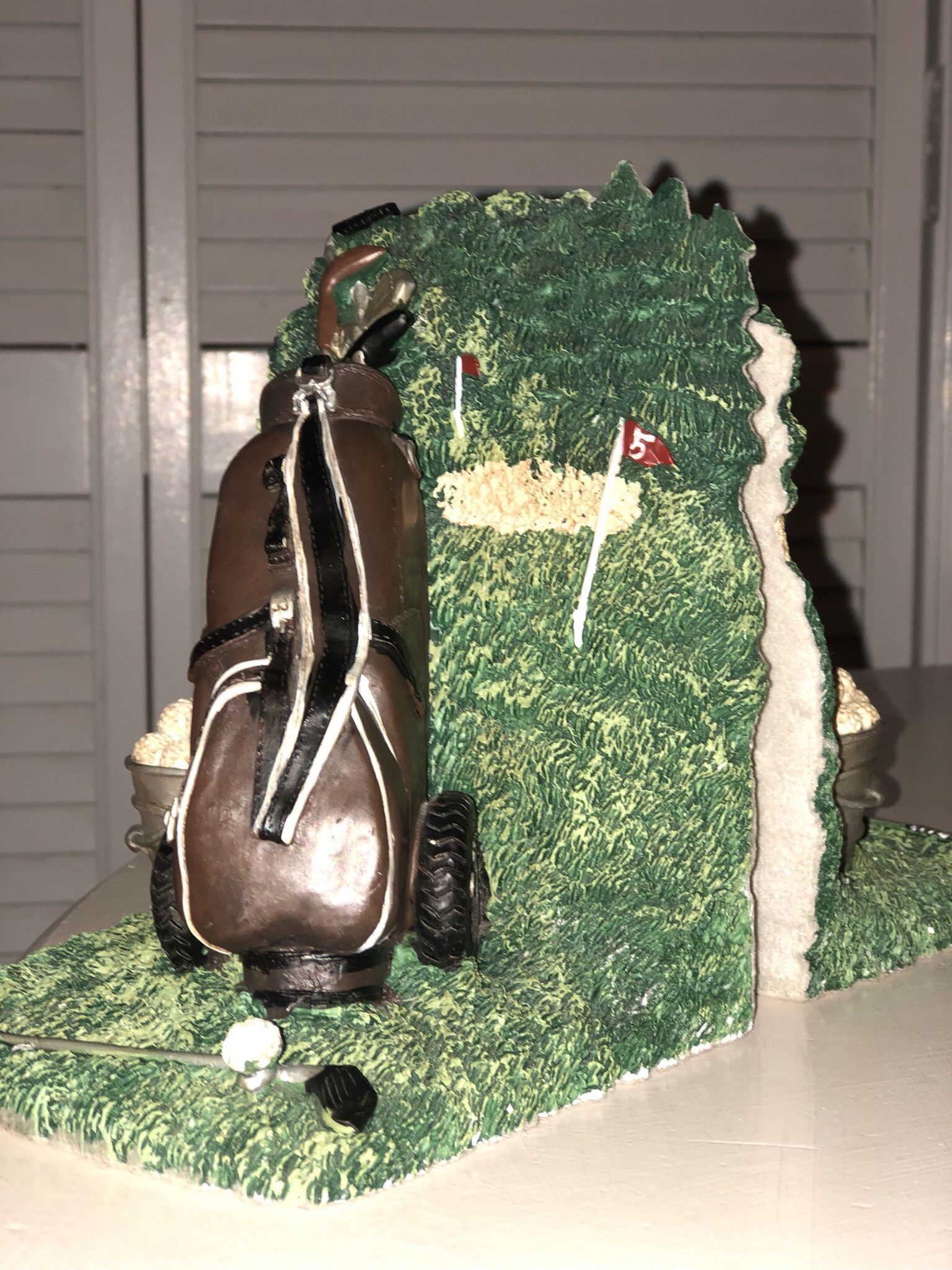 Golf Bookends Great Condition Heavy 