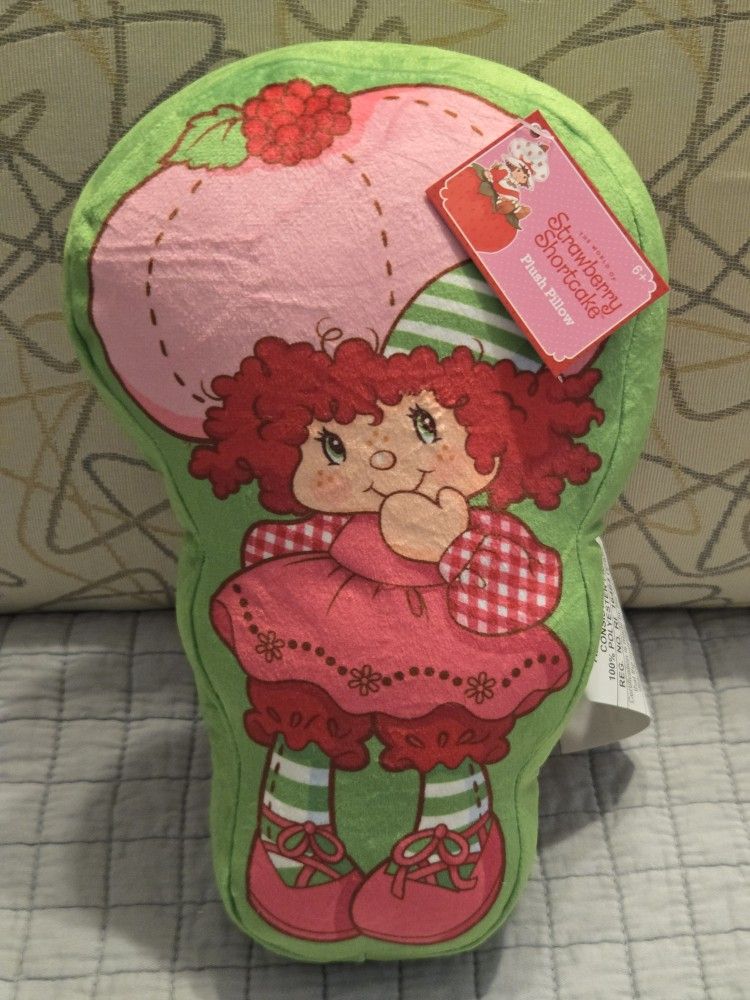 Strawberry Shortcake Raspberry Tart Figure Pillow Soft Cushy Vibrant Colors 7.5"