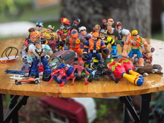 Rescue heroes Fisher-Price bundle along with some Spider-Man and random toys