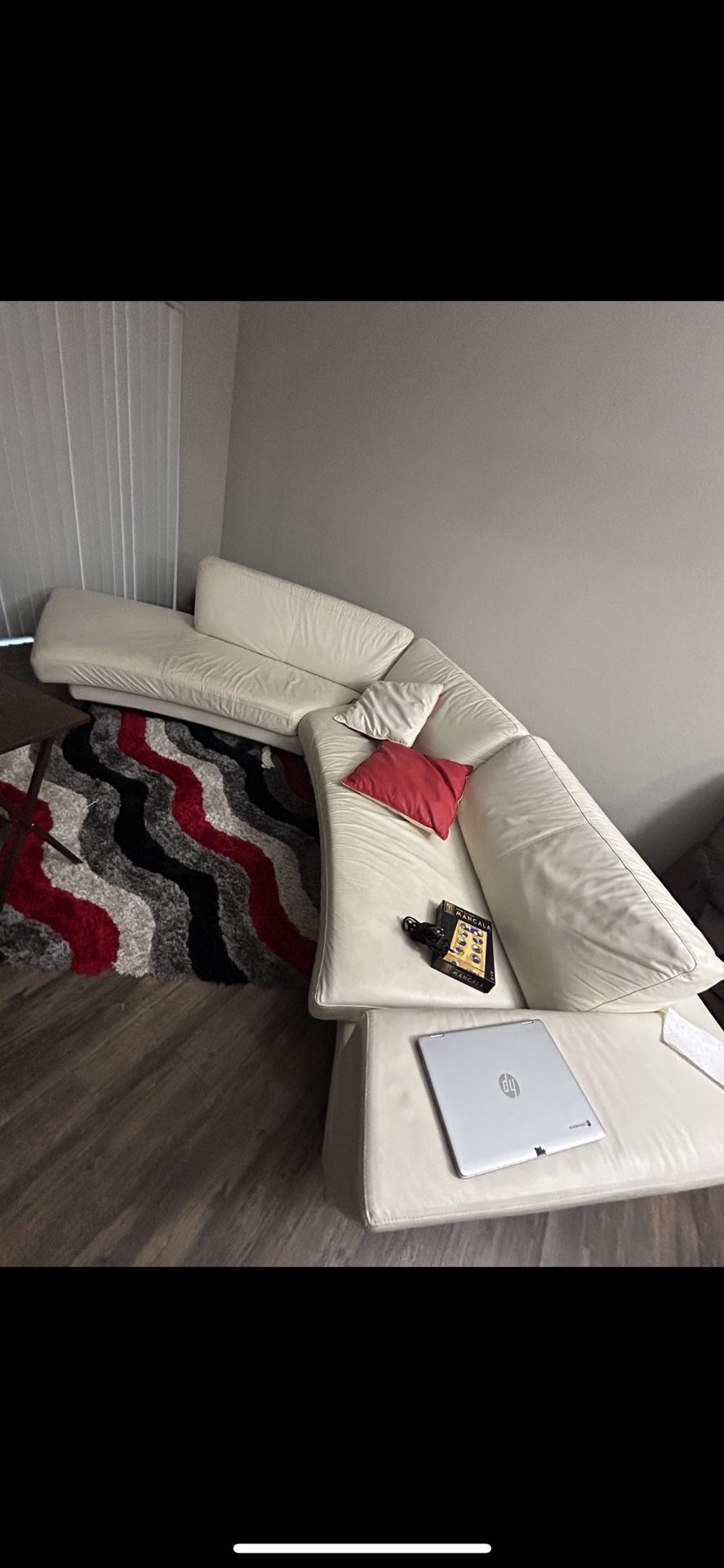 Leather Sofa With Velcro Removable Back Piece