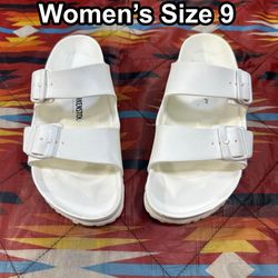 Birkenstock Arizona Essentials EVA Sandal Slides White Women’s Size 40 /US 9
