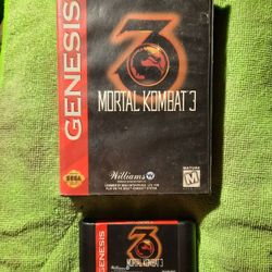 Mortal Kombat 3 For Sega Genesis - Vintage Authentic Game Cartridge & Original Art & Case
