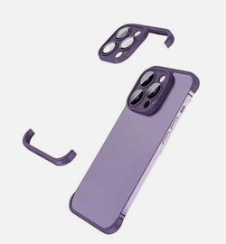 iPhone 16 Pro Max F r a m e l e s s Bumper Case with Camera Lens Protector, Purple