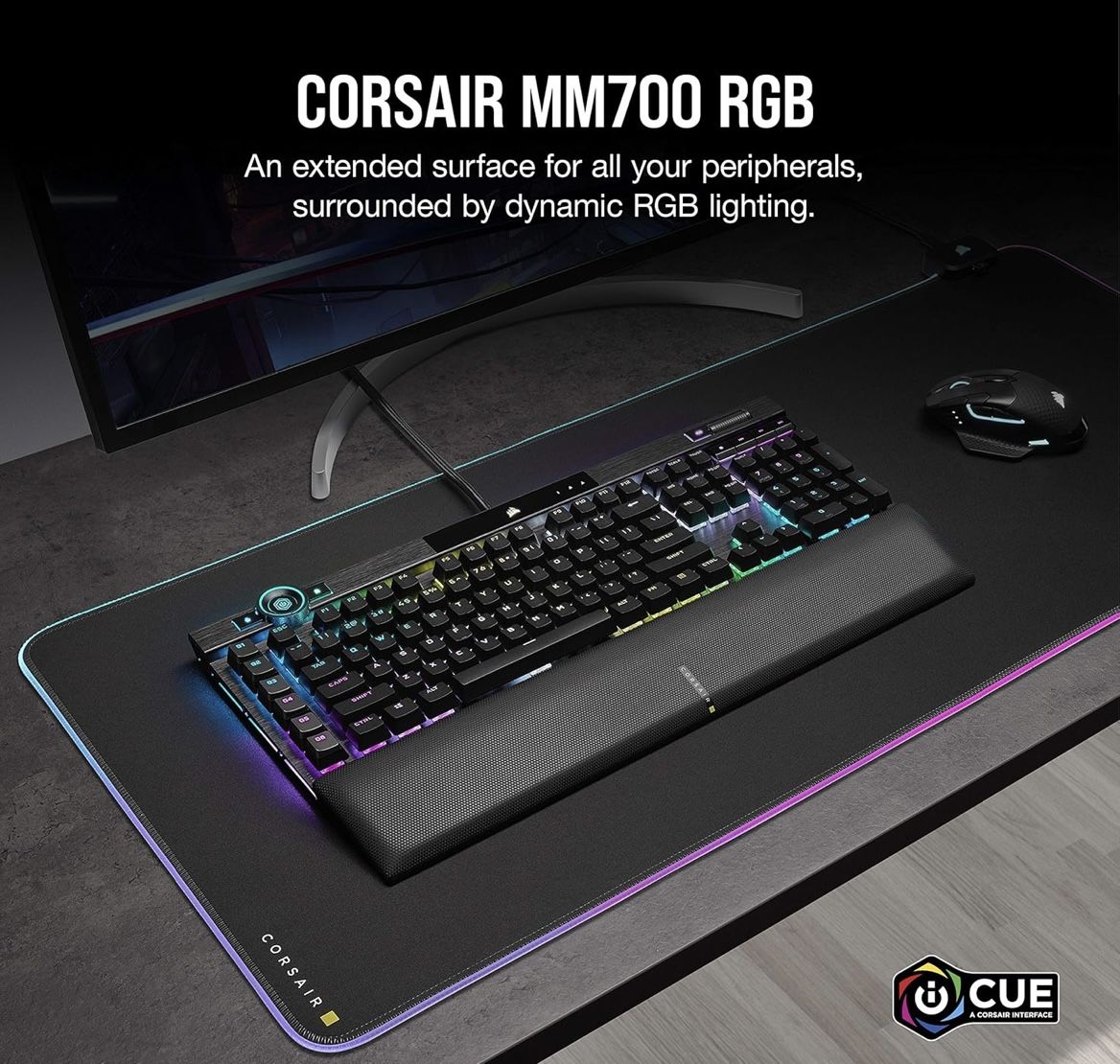 CORSAIR MM700 RGB Extended Cloth Gaming Mouse Pad