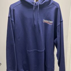 New Balenciaga Campaign Hoodie Blue Size Medium