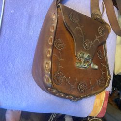 1960s-70s Hand Tooled Leather Purse