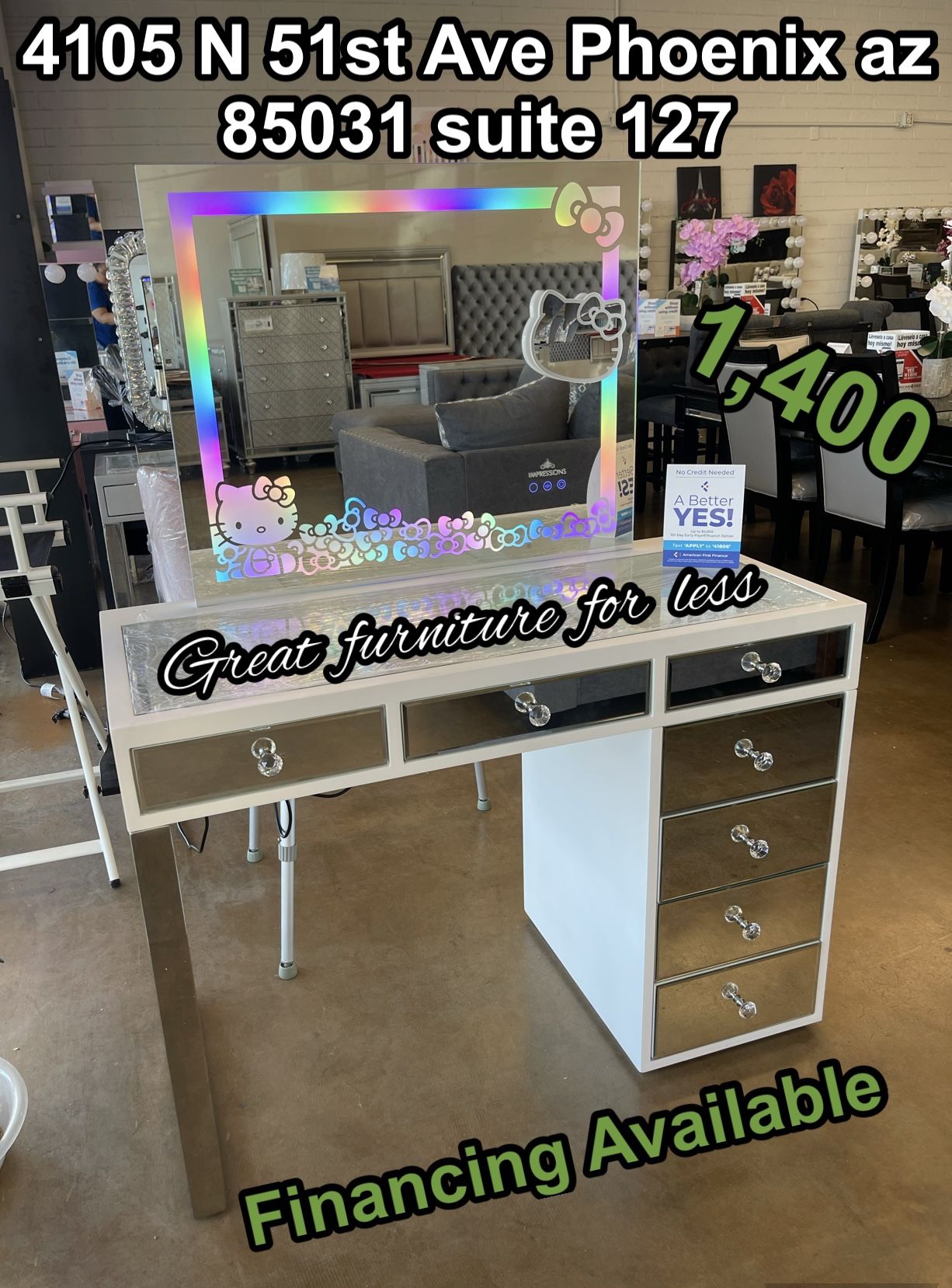 Impressions Vanity With Hello Kitty Mirror Brand New