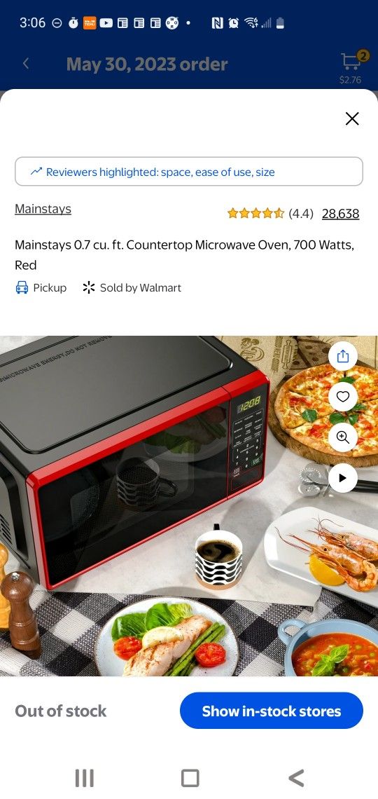 Barely Used Mainstays Microwave