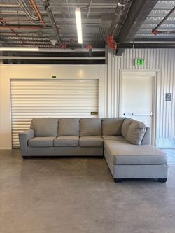 Gray Fabric Sectional Sofa with Chaise