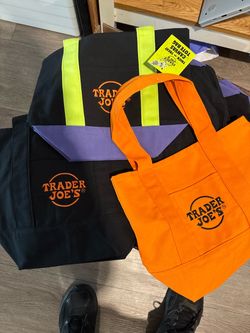 Trader Joe's Halloween Trick or Treat Canvas Tote Bags