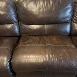 Leather Brown Couches Only 3 Of Them 