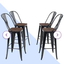 Cian Counter Stools With Metal Frame (set of 4)