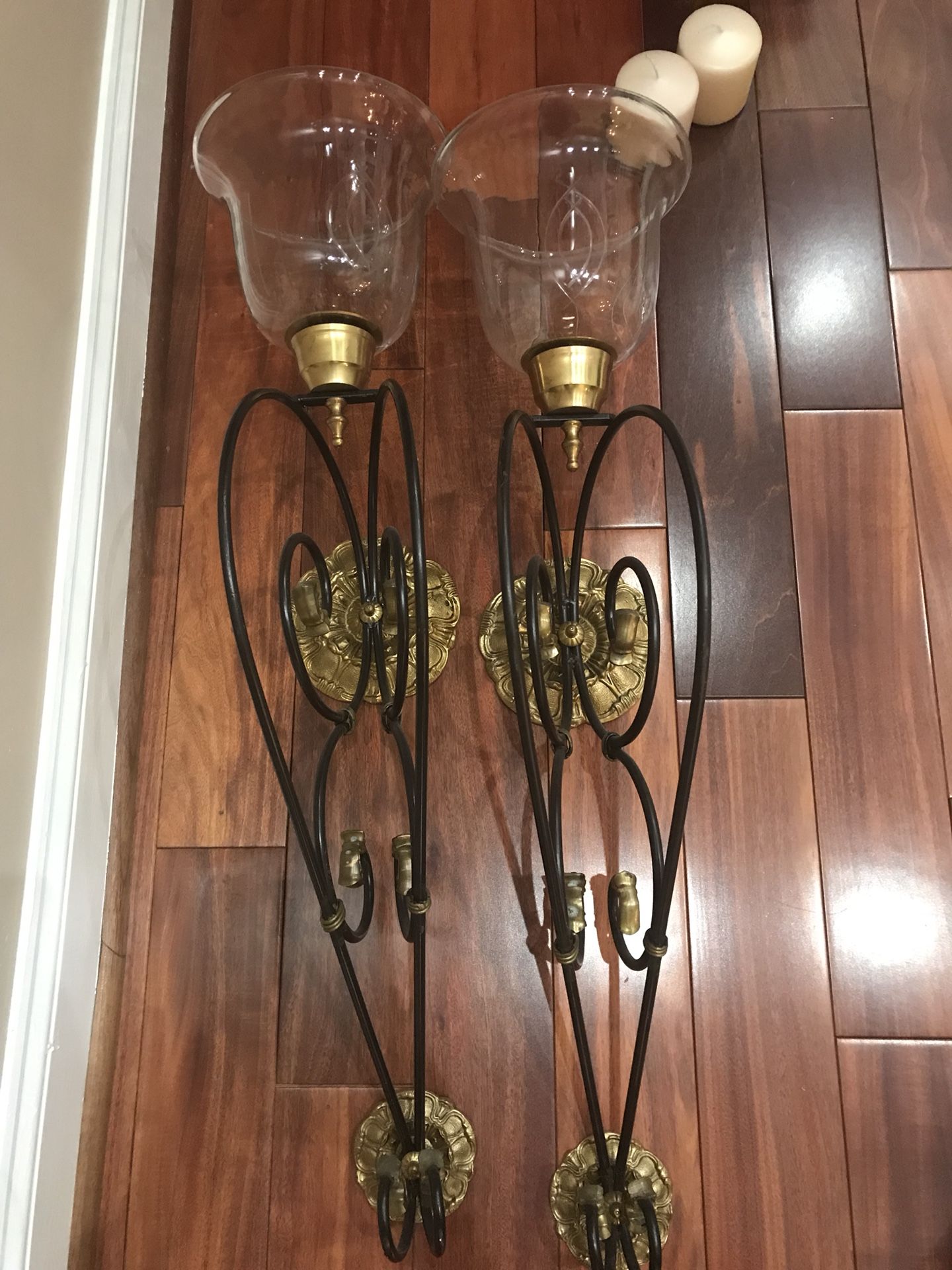 2 Large wall candle stands