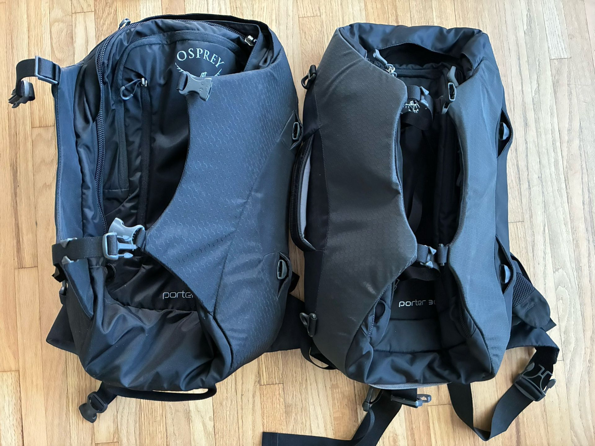 NEW Black Osprey Porter 30 Travel Backpack. 