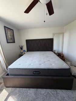 Beautyrest Mattress with Upholstered king size Bed Frame