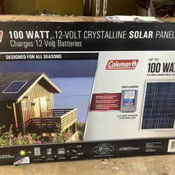 Coleman 100W Solar Panel Kit 12V 8.5 AMP Charge Controller RV Boat Farm. - NEW