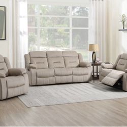 2 Piece Recliner Sofa And Loveseat With USB Ports Brand New