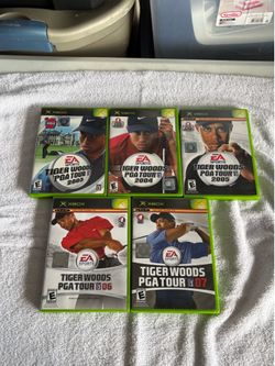 Original Xbox Tiger Woods PGA Tour 2003-07 games lot