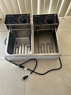 Double cylinder Electric Fryer French Fries machine