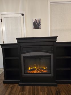 New Assembled Fireplace Mantel Black Color