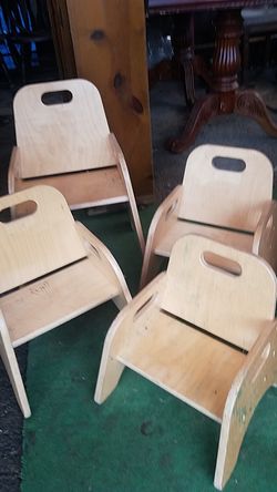 4 wooden kid's chairs