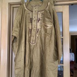 African Men Suit  - Olive Color 