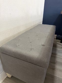 Grey Storage Ottoman