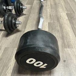 100 Lb. Fixed curl bar 