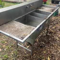 Stainless Steel 3 Sink Industrial 