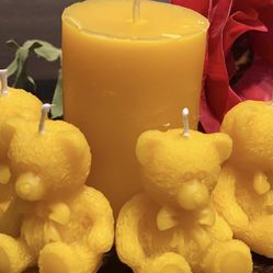 Adorable Beeswax Candle Set Of 5 Honey Scent 