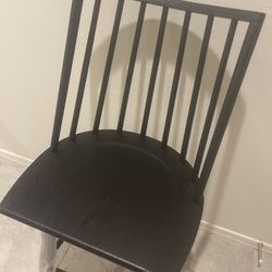 Black Solid Oak Windsor Counter Stools 