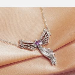 Beautiful Silver Floating Angel Pendant and chain