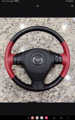 JDM Mazda RX8 SE3P OEM Steering Wheel + Hub 2004-2008 RX-8 please see photos for condition.