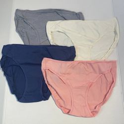 Women's 360 Stretch Comfort Bikini Underwear, 4-Pack briefs size M (8-10).  (Y)