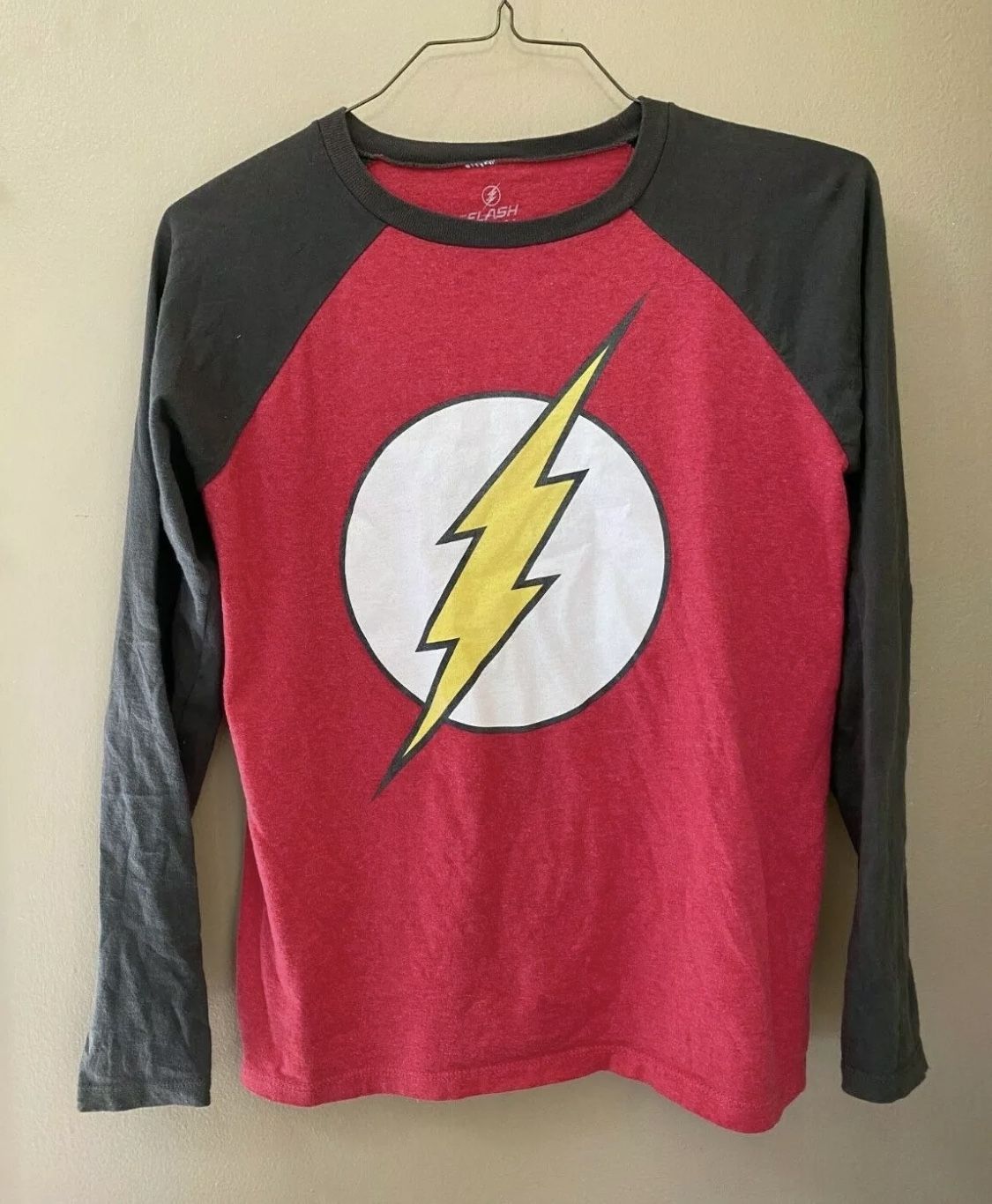 THE FLASH Fastest Man Alive DC Comics Baseball Tee T-Shirt Kid Youth Size XL 16