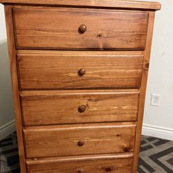 48’x24’ Tall 5 Drawer Solid Wood Dresser 