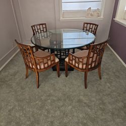 54" Glass Table And Chairs 