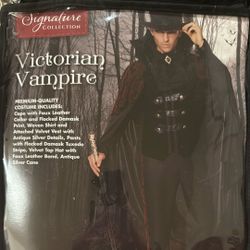 Adult Victorian Vampire Halloween costume With Cane Used Once