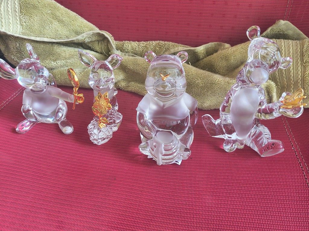 Lenox Disney Full Lead Crystal - 4 Piece Winnie The Pooh And Friends Collection