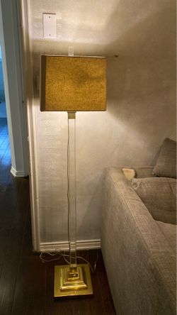 Vintage lucite acrylic and brass floor lamp