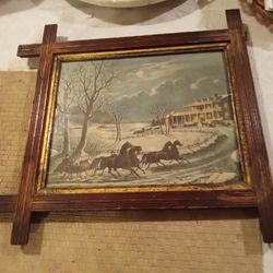 Three Small Vintage Pictures And Very Nice Frames