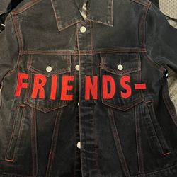 Vlone X Friends Denim Jacket Red