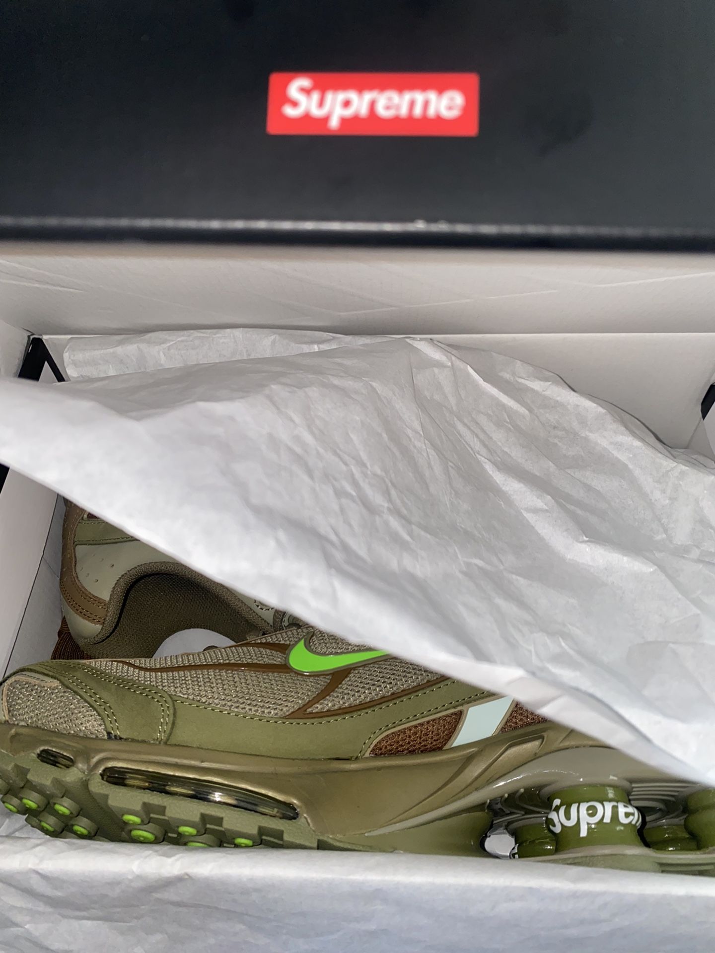 supreme shox “olive” 